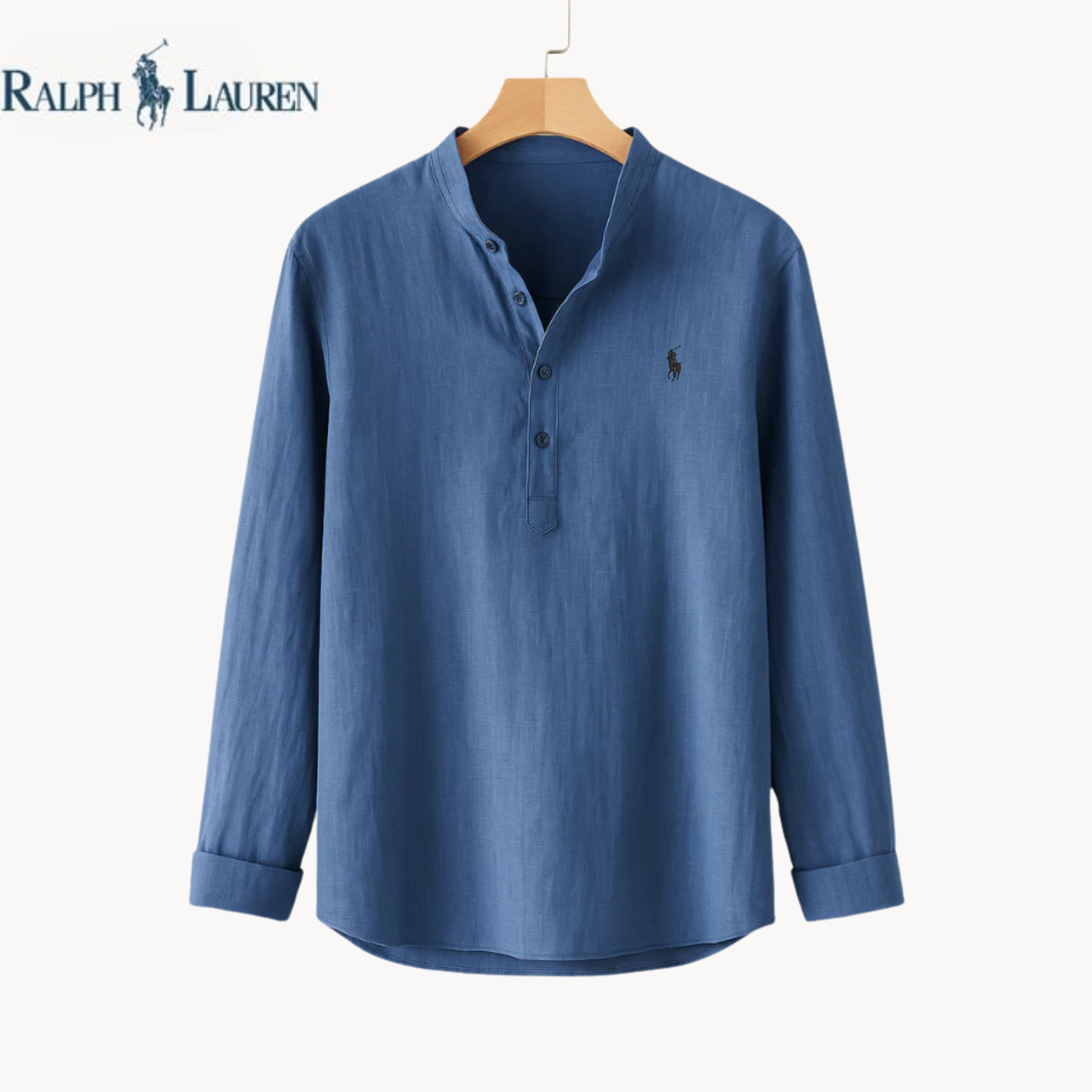 Collarless Linen Elegance Shirt