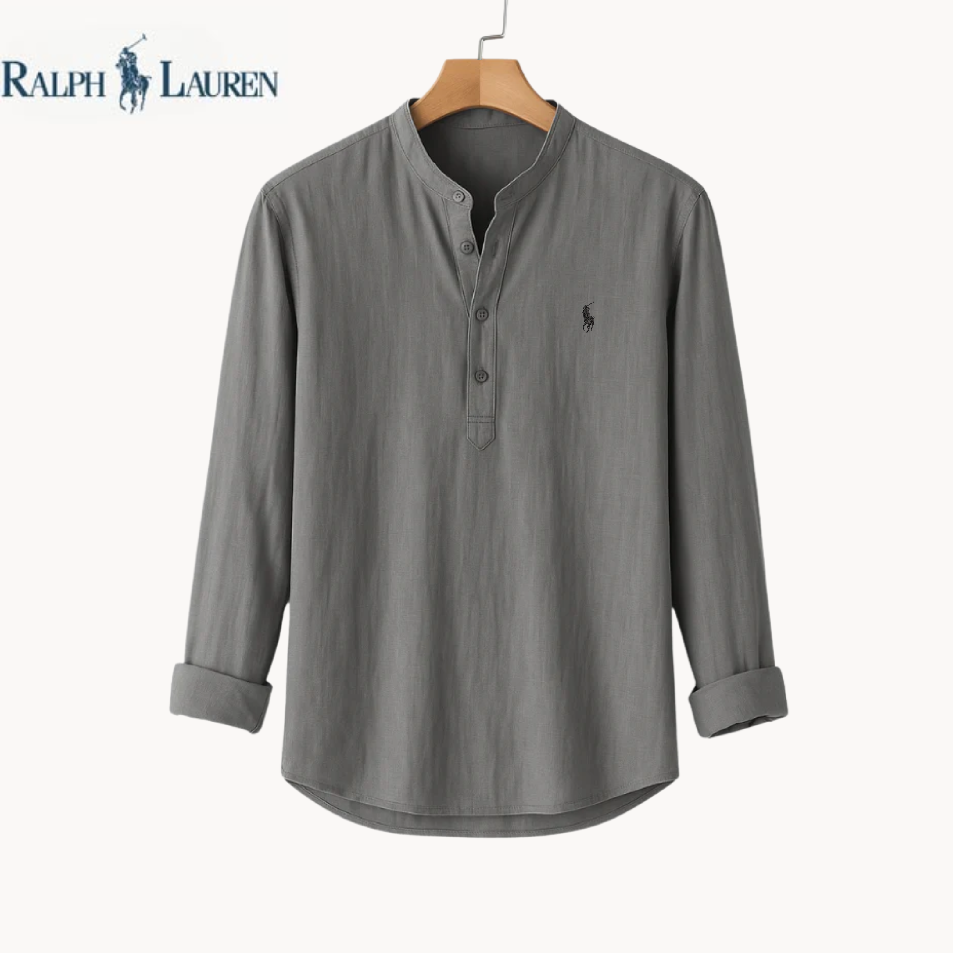 Collarless Linen Elegance Shirt