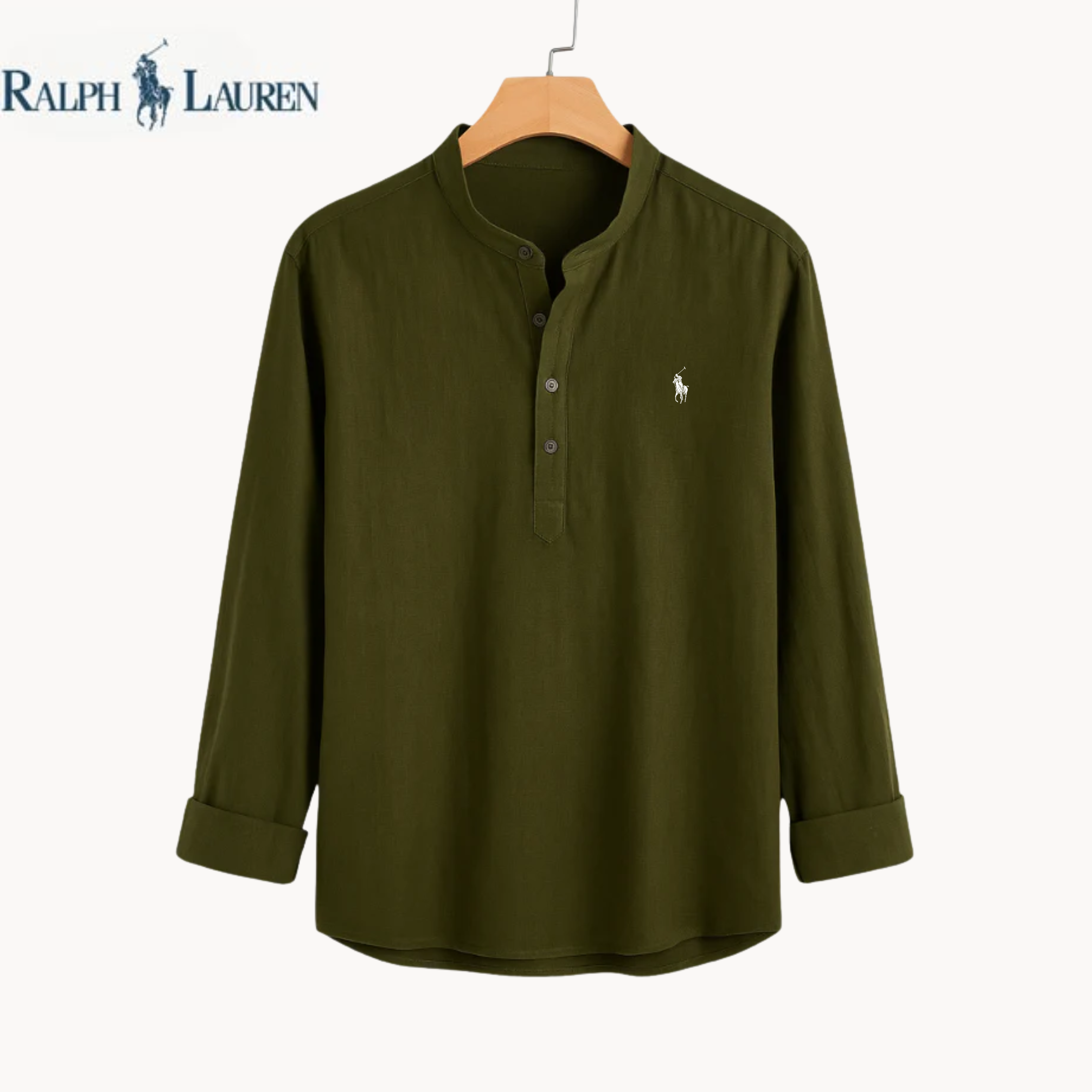 Collarless Linen Elegance Shirt