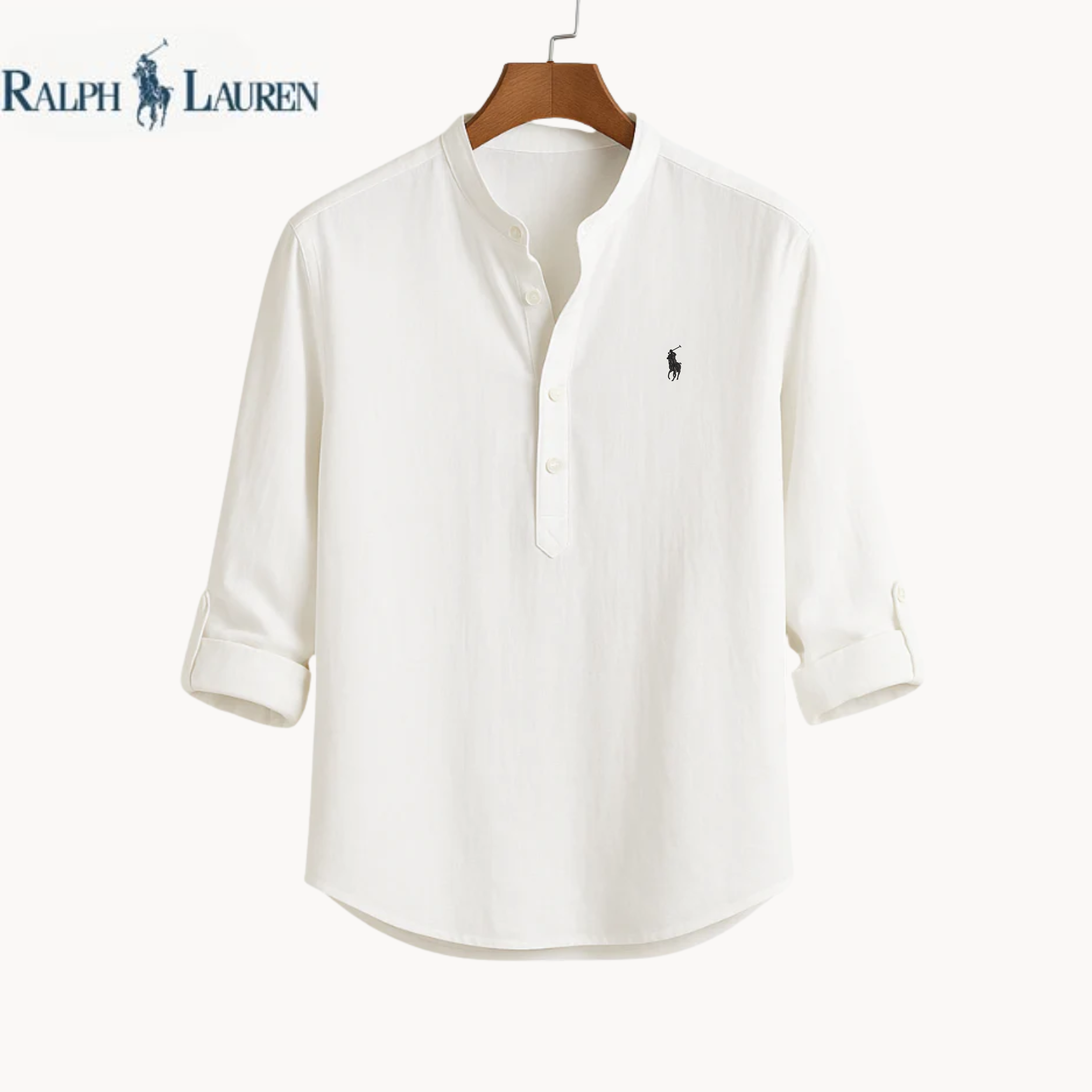 Collarless Linen Elegance Shirt