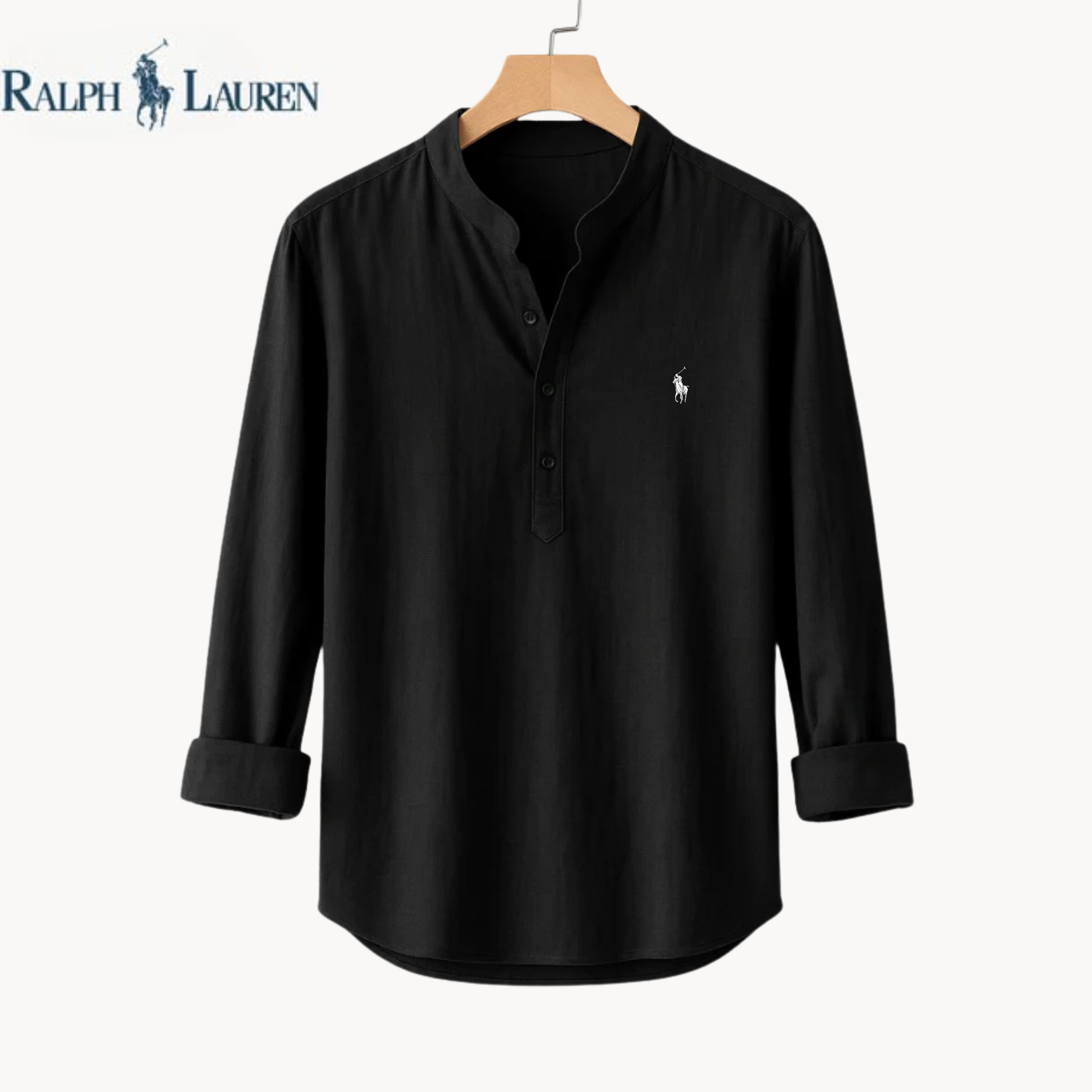 Collarless Linen Elegance Shirt