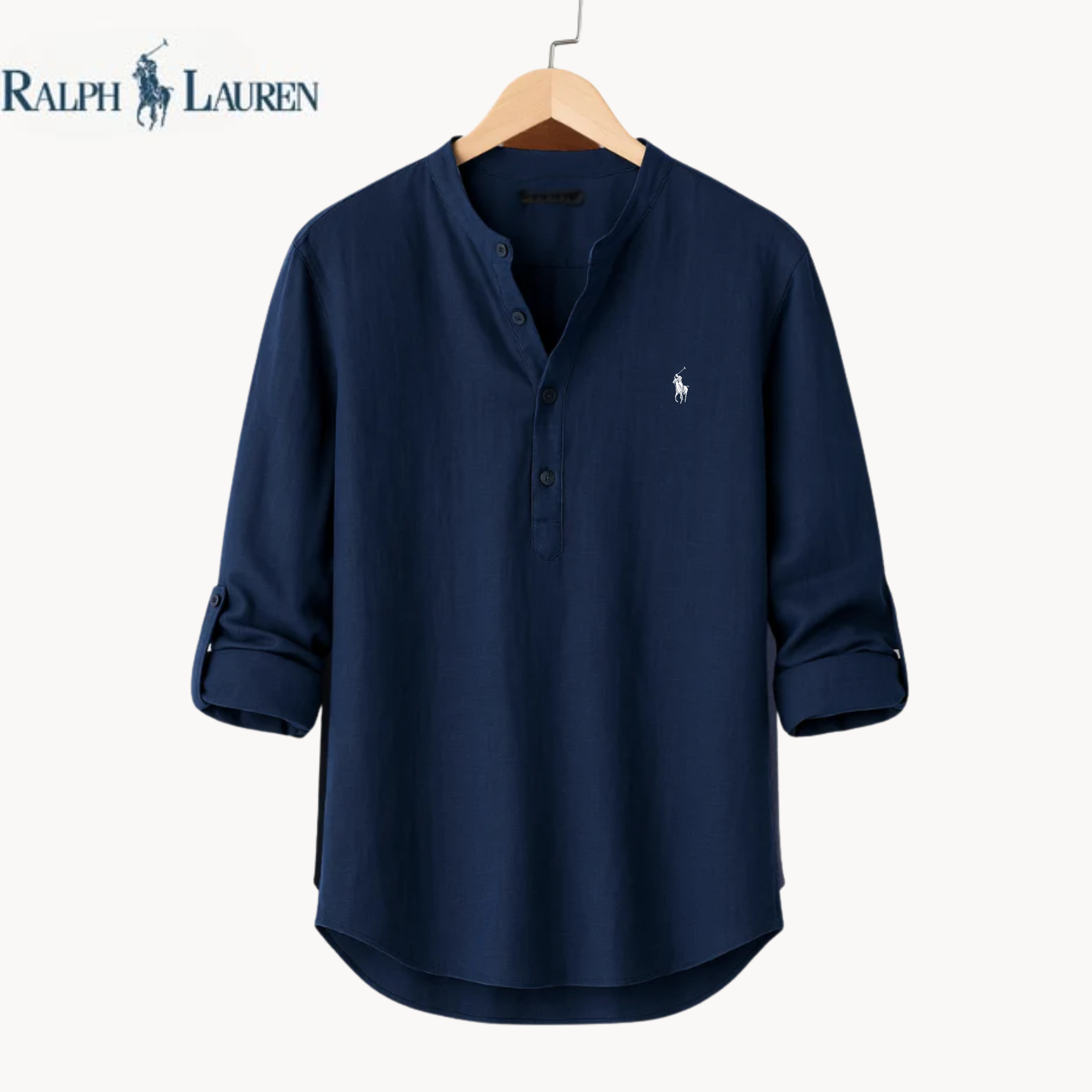 Collarless Linen Elegance Shirt